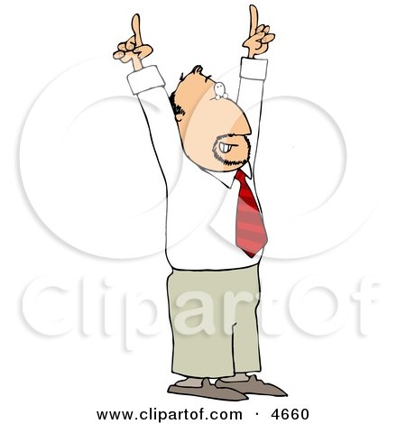 Businessman Pointing Hands and Fingers Up Clipart by djart