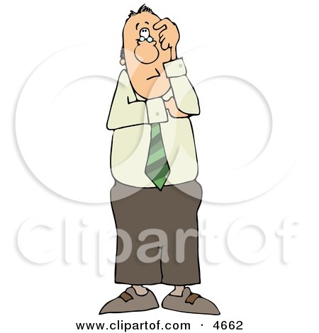 Perplexed Businessman Thinking About Something Clipart by djart