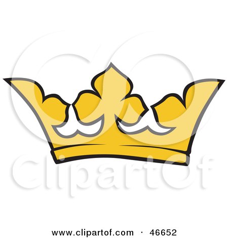 Clipart Illustration of a Simple Yellow King's Crown by dero