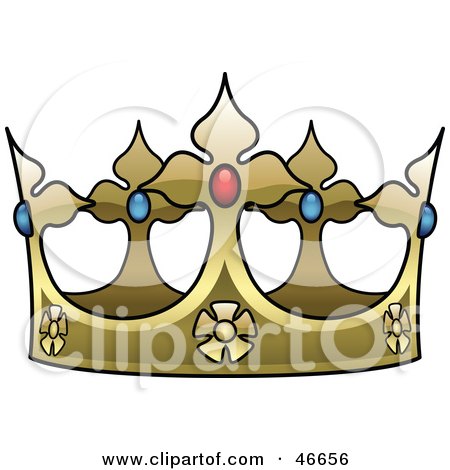 Clipart Illustration of an Ornate Golden King's Crown by dero