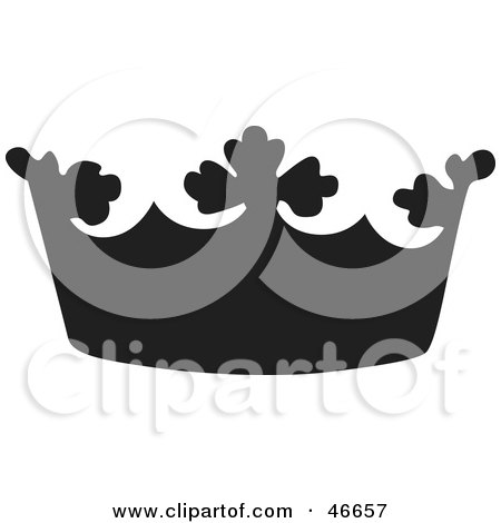 Clipart Illustration of a Black Herald Crown Silhouette With Cross Patterns by dero