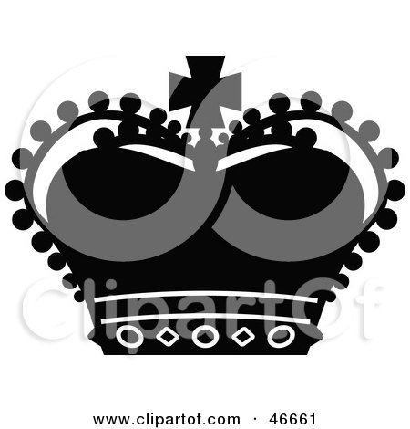 Clipart Illustration of a Black Royal King's Crown by dero