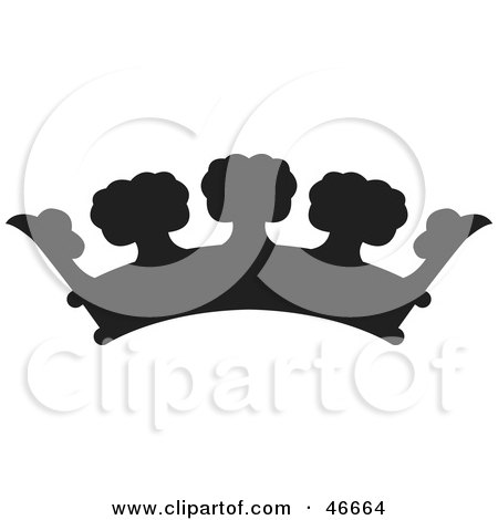 Clipart Illustration of a Small Black Herald Crown by dero