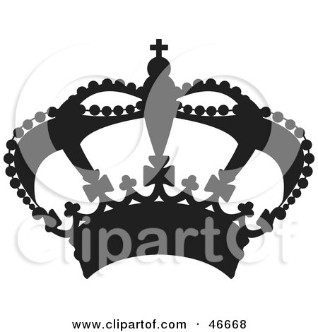 Clipart Illustration of a Black Royal Balloon Herald Crown by dero