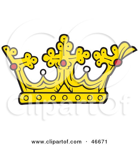 Clipart Illustration of a Golden King's Crown With Crosses, Pearls And Rubies by dero