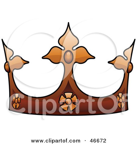 Clipart Illustration of an Ornate Brown King's Crown by dero