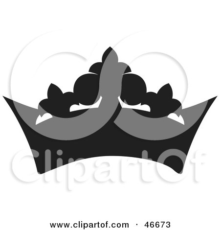 Clipart Illustration of a Black Herald Crown Silhouette by dero