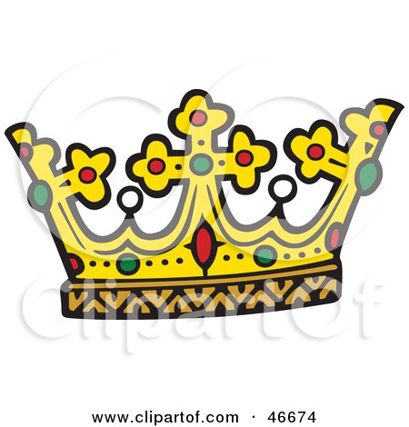 Clipart Illustration of a King's Crown With Rubies, Pearls And Emeralds by dero