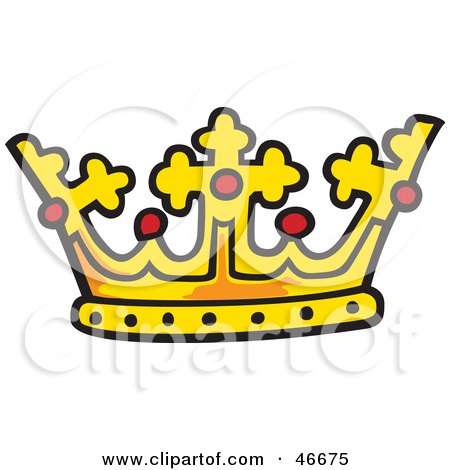 Clipart Illustration of a Golden King's Crown Adorned With Rubies by dero