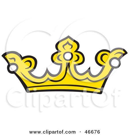 Clipart Illustration of a Yellow King's Crown With Pearls by dero