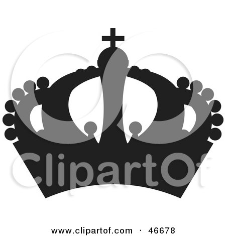 Clipart Illustration of a Black Balloon Herald Crown Silhouette by dero