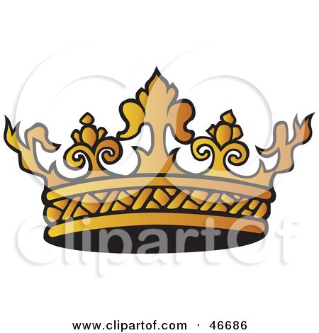 Clipart Illustration of an Intricate Gold King's Crown by dero