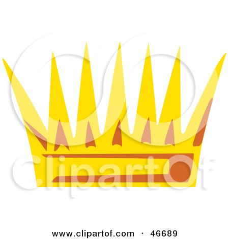 Clipart Illustration of a Spiked Golden King's Crown by dero