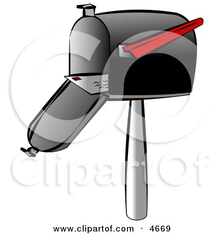 Letter Being Mailed Out Through a Standard Household Mailbox Clipart by djart