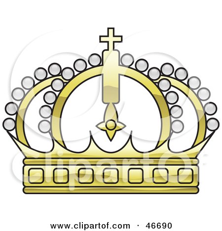 Clipart Illustration of a Gold Beaded King's Crown by dero