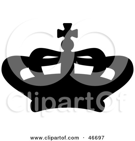 Clipart Illustration of a Black Balloon Herald Crown by dero