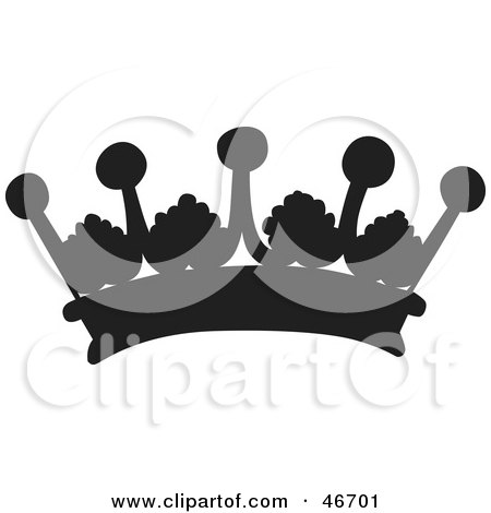 Clipart Illustration of a Black Patterned Herald Crown by dero