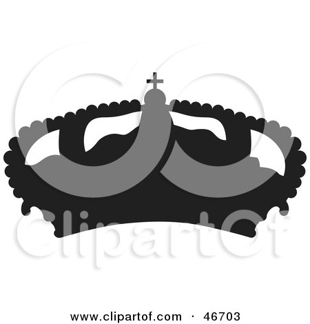 Clipart Illustration of a Black Silhouetted Balloon Herald Crown by dero
