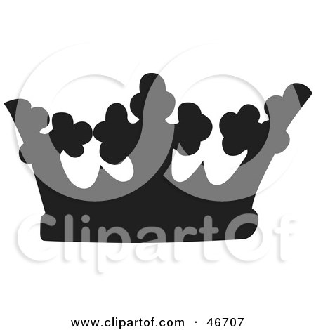 Clipart Illustration of a Black Cross Patterned Herald Crown by dero