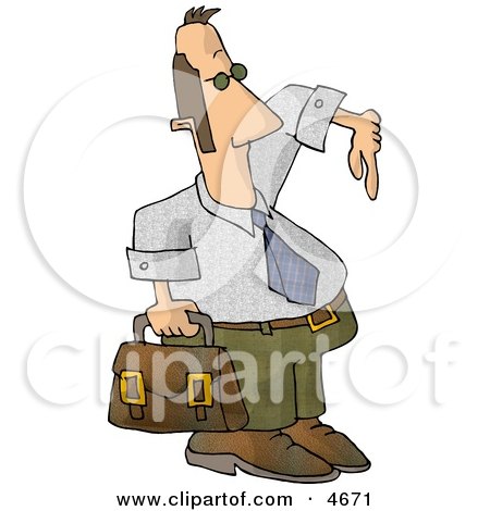 Homie G Businessman Carrying a Briefcase and Gesturing Wazzup with His Hand Clipart by djart