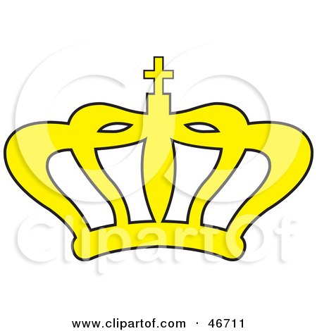 Clipart Illustration of an Arch Styled Yellow King's Crown by dero
