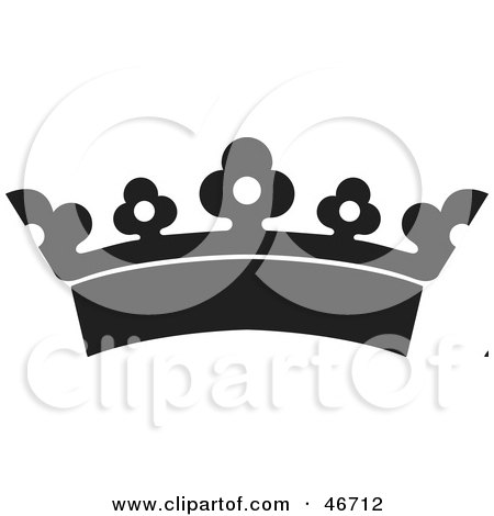 Clipart Illustration of a Simple Black Herald Crown by dero