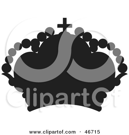 Clipart Illustration of a Silhouetted Black Balloon Herald Crown by dero