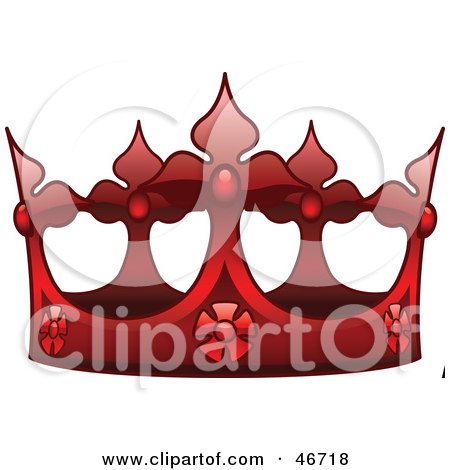 Clipart Illustration of an Ornate Red King's Crown by dero
