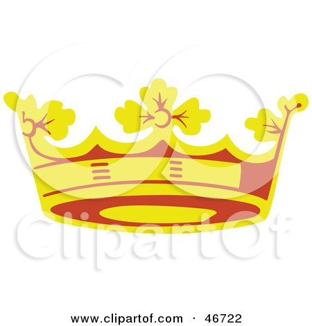 Clipart Illustration of a Yellow And Red King's Crown by dero