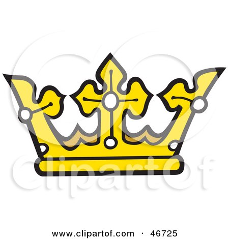 Clipart Illustration of a Pearl And Cross King's Crown by dero