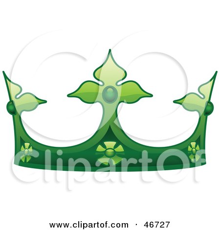 Clipart Illustration of an Ornate Green King's Crown by dero