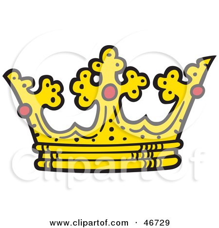 Clipart Illustration of a Golden King's Crown With Rubies by dero