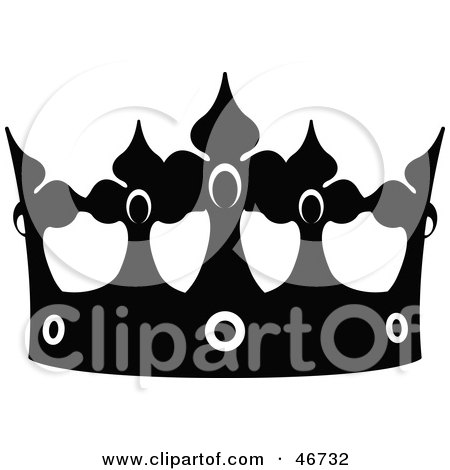 Clipart Illustration of a Tall Black Royal Crown by dero
