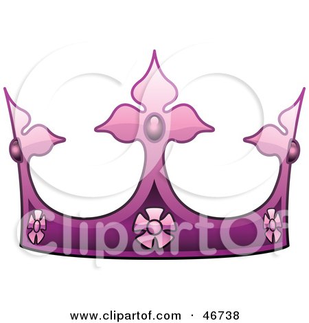 Clipart Illustration of an Ornate Purple King's Crown by dero