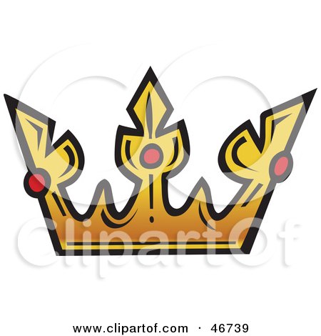 Clipart Illustration of a Ruby Adorned King's Crown by dero