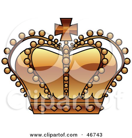 Clipart Illustration of a Beaded Orange Royal King's Crown With Jewels by dero