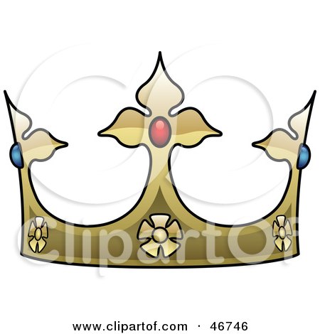 Clipart Illustration of an Ornate Gold King's Crown With Jewels by dero
