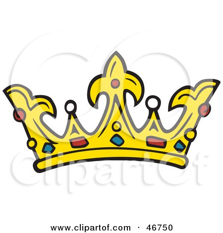 Clipart Illustration of a Finial King's Crown Adorned With Rubies, Pearls And Emeralds by dero