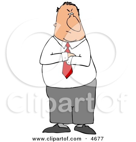 Mad Businessman Standing with His Arms Crossed with an Angry Face by djart