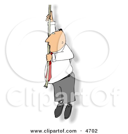 Businessman Hanging by a Rope Clipart Concept by djart