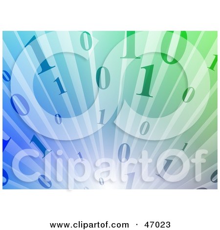 Clipart Illustration of a Binary Burst Background by Prawny