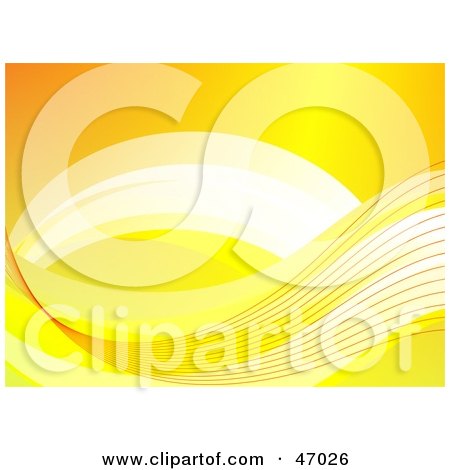 Clipart Illustration of a Yellow Background With A Flowing Wave by Prawny