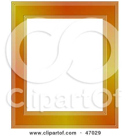 Clipart Illustration of a Blank Golden Picture Frame With Space by Prawny