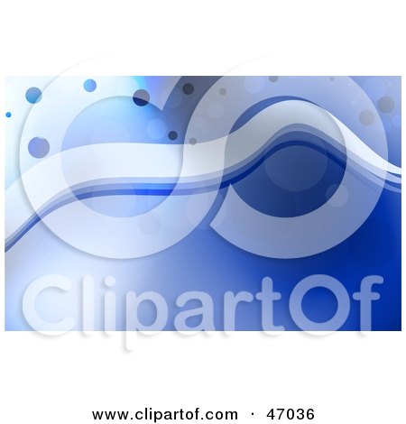 Clipart Illustration of a Blue Dotted Wave Background by Prawny
