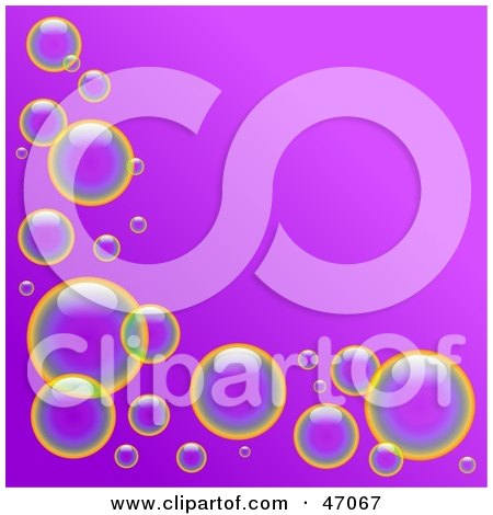 Clipart Illustration of a Purple Background With Shiny Bubbles by Prawny