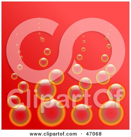 Clipart Illustration of a Red Background With Shiny Bubbles by Prawny
