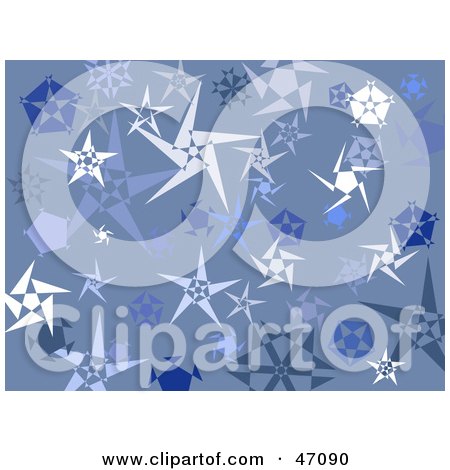 Clipart Illustration of a Blue Grunge Background Of Snowflake Stars by Prawny