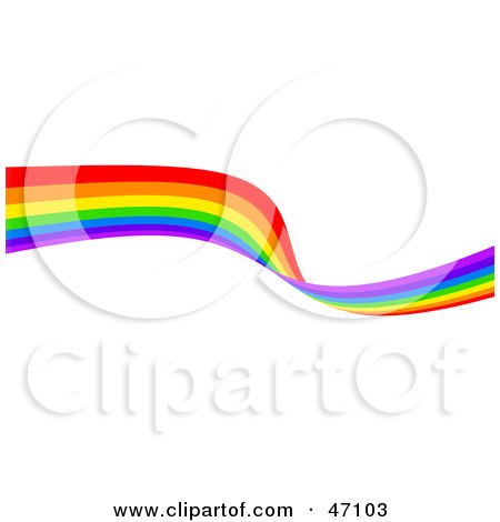 Clipart Illustration of a Curving Rainbow Winding Over White by Prawny