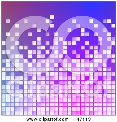 Clipart Illustration of a Background Of White Blocks On Gradient Blue And Purple by Prawny