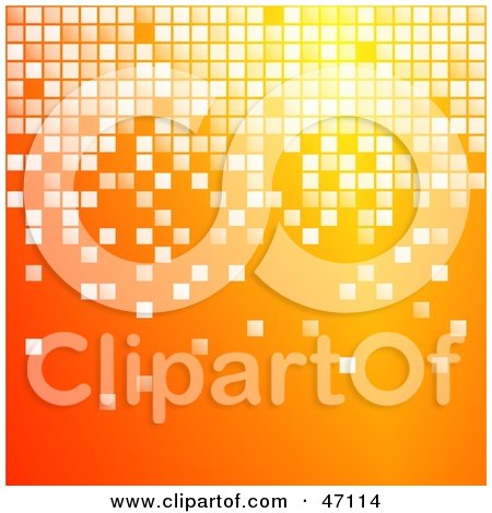 Clipart Illustration of a Background Of Gradient Orange With White Blocks by Prawny